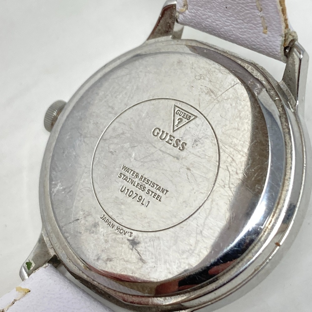 Guess Watch Women Silver Tone 31mm Crystal Bezel Bling WR Round New Battery 8.5" - Picture 12 of 16